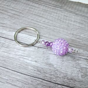 2/$10 Purple Beaded Key Holder, Keychain, Key Ring